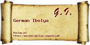 German Ibolya névjegykártya